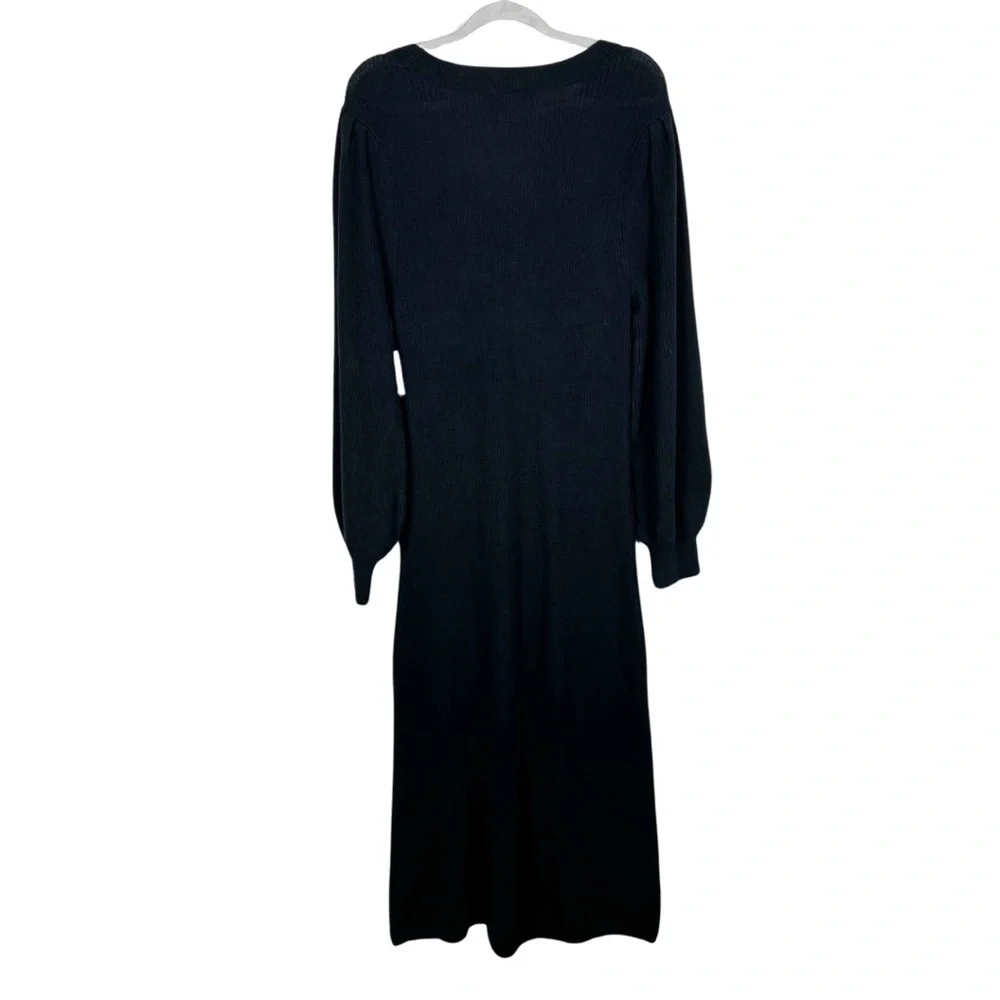 Abercrombie & Fitch Black Knit Sweater Dress Long Cotton Blend Size XL NWT